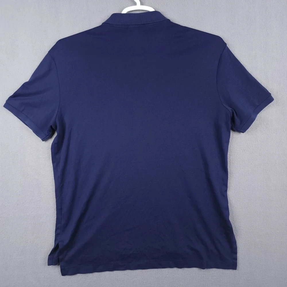 Polo Ralph Lauren Mens Large Navy Blue Pima Soft Touch Cotton Short Sleeve Polo